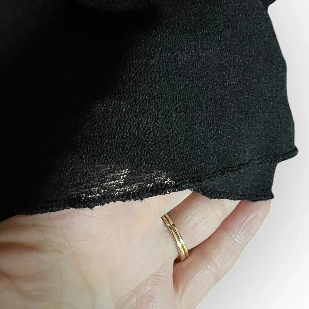 Womens 22/24 Black Lined Dark Romance Top Sequin V-neck‎ Office Siren Venezia